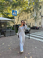 Костюм для повсякденного носіння, комплект з плюшевого велюру, Світло-сірий 48-50 арт. 391482