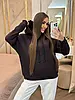 Худі жіноче оверсайз на флісі UNI 01 L/XL - 46/52 Шоколад, фото 3