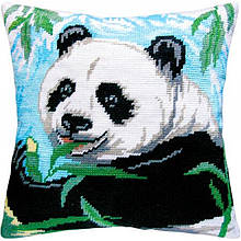 Набір для вишивання нитками на канві з нанесеним малюнком Чарівниця V-07 Подушка Панда