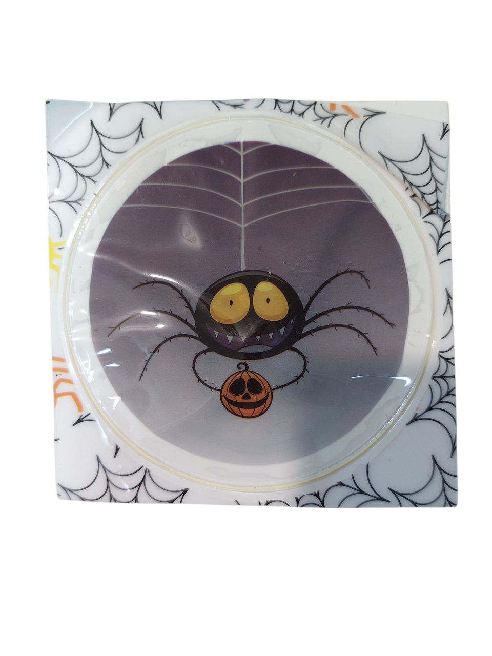 Наклейка для Хелловін Павук 8 см різнобарвний, фото 1