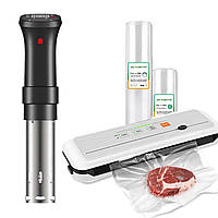 Набір Sous-vide - вакууматор (вакуумний пакувальник) + апарат сувід + пакети для вакуумного пакувальника 2 рулони
