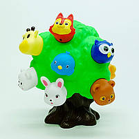 Дерево-сортер з тваринами 10 в 1 — навчальна гра з цифрами, фігурки диких тварин, арт. 207, фото 3