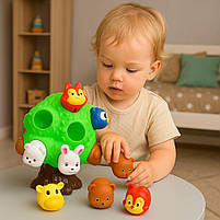 Дерево-сортер з тваринами 10 в 1 — навчальна гра з цифрами, фігурки диких тварин, арт. 207, фото 6