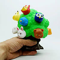 Дерево-сортер з тваринами 10 в 1 — навчальна гра з цифрами, фігурки диких тварин, арт. 207, фото 4