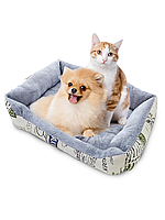 Лежак для котів і собак маленьких порід з бортиками 50x40 см Світлий