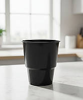 Стакан склоподібний 200 мл одноразовий без ніжки чорний, склопластиковий посуд для напоїв та десертів