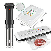 Набір Sous-vide - вакууматор (вакуумний пакувальник) + апарат сувід + пакети для вакуумного пакувальника 100 штук
