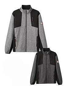 Стильна толстовка на змійці з чорними вставками та нашивкою на плечі