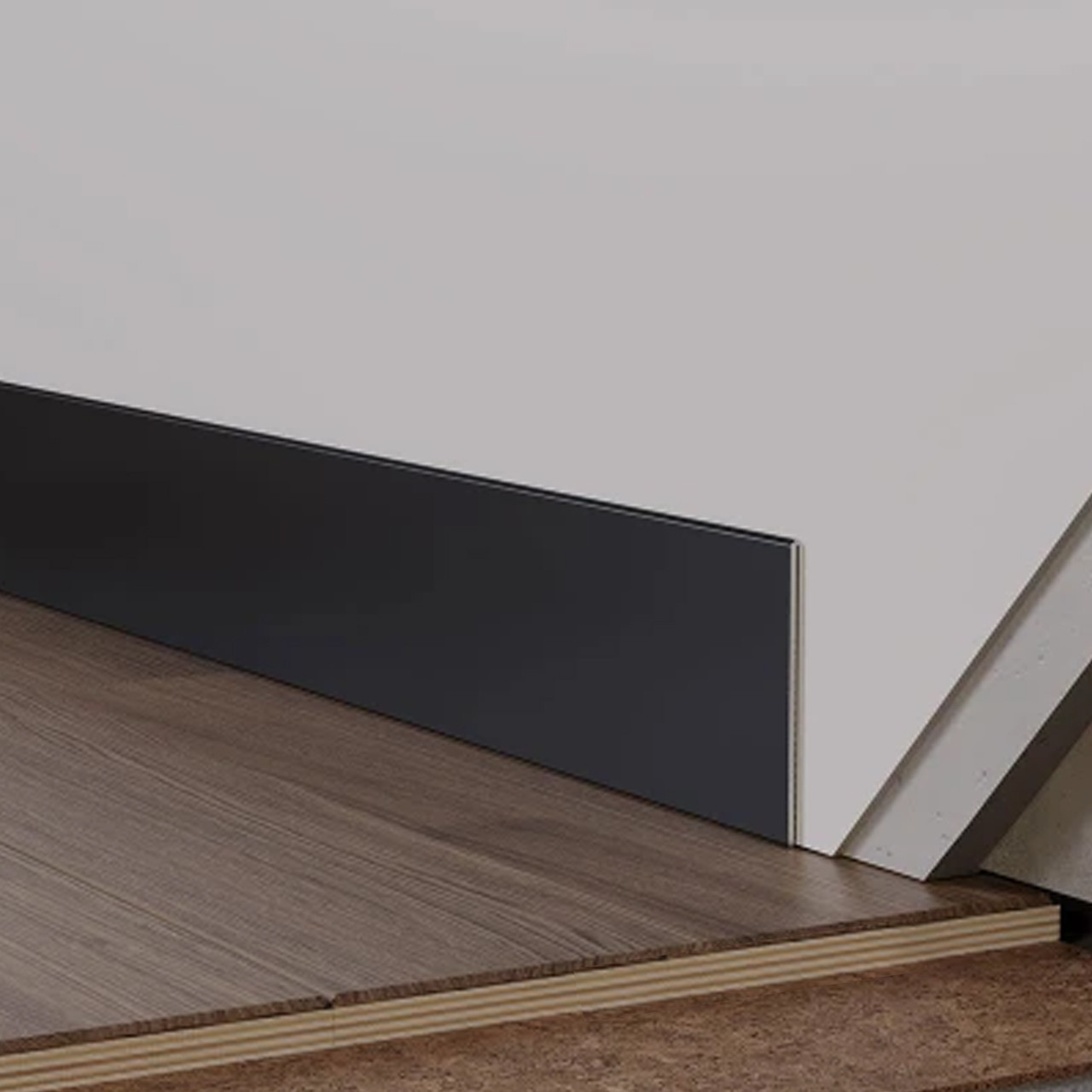 Плінтус накладний 60х2 алюмінієвий чорний 2,7м, фото 1