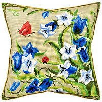 Набір для вишивання нитками на канві з нанесеним малюнком Чарівниця V-03 Подушка Дзвіночки