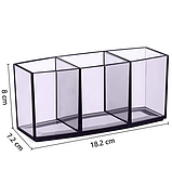 Органайзер контейнер для пензликів потрійний чорний, фото 2