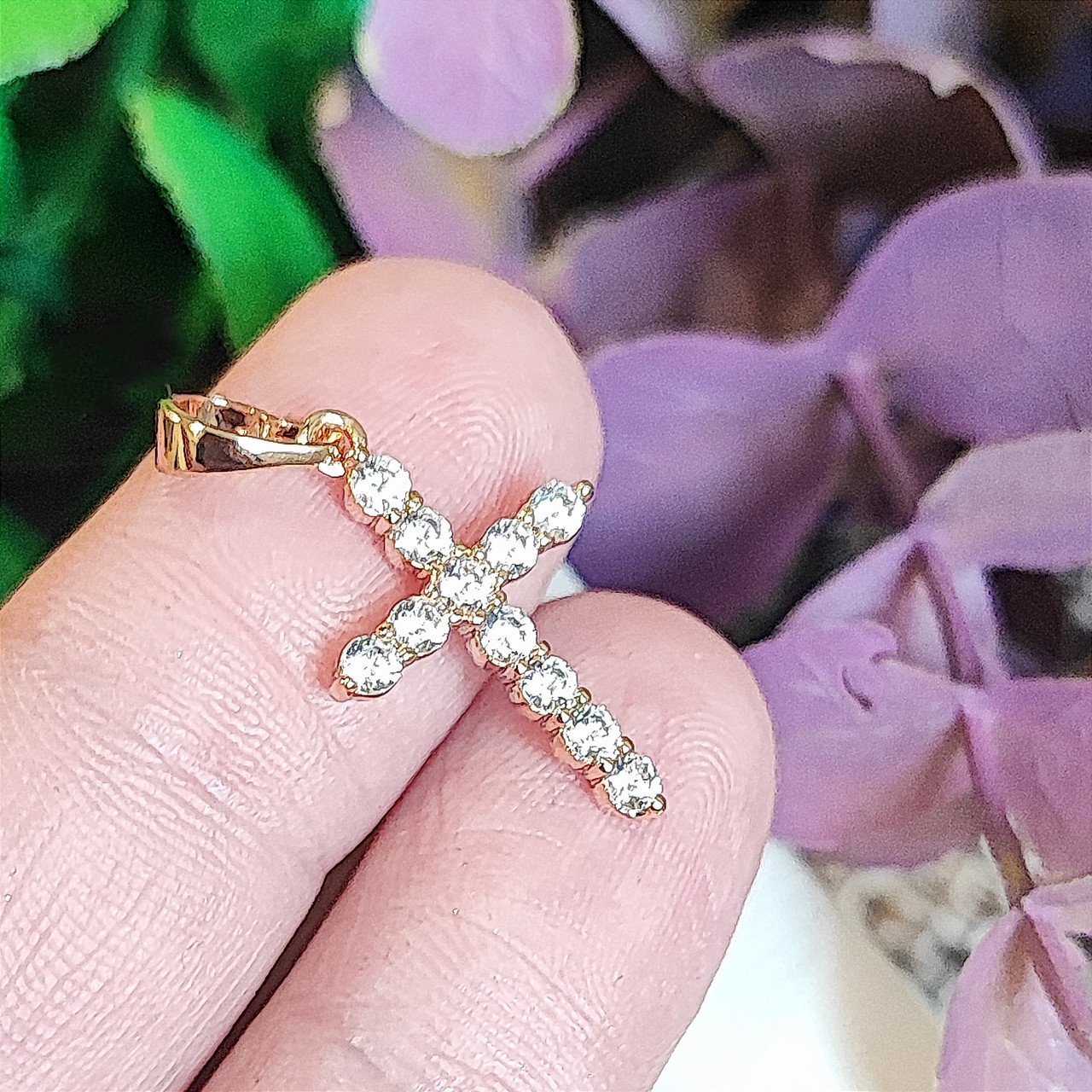 Хрестик Xuping Jewelry довжина з вушком 2.5см ширина 1.3см медичне золото позолота 18К к389