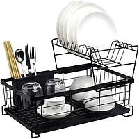 Дворівнева сушарка для посуду Ruhhy 19163 — 2 яруси, піддон