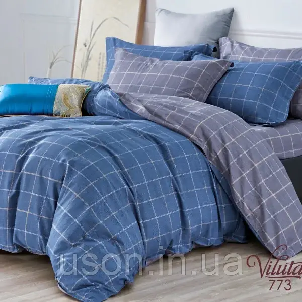 Комплект постільної білизни сатин твил Вілюта двоспальний розмір 773, фото 1