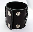 Чоловічий шкіряний широкий браслет-манжета "Wolverine" з декоративними переплетеними смужками, фото 3