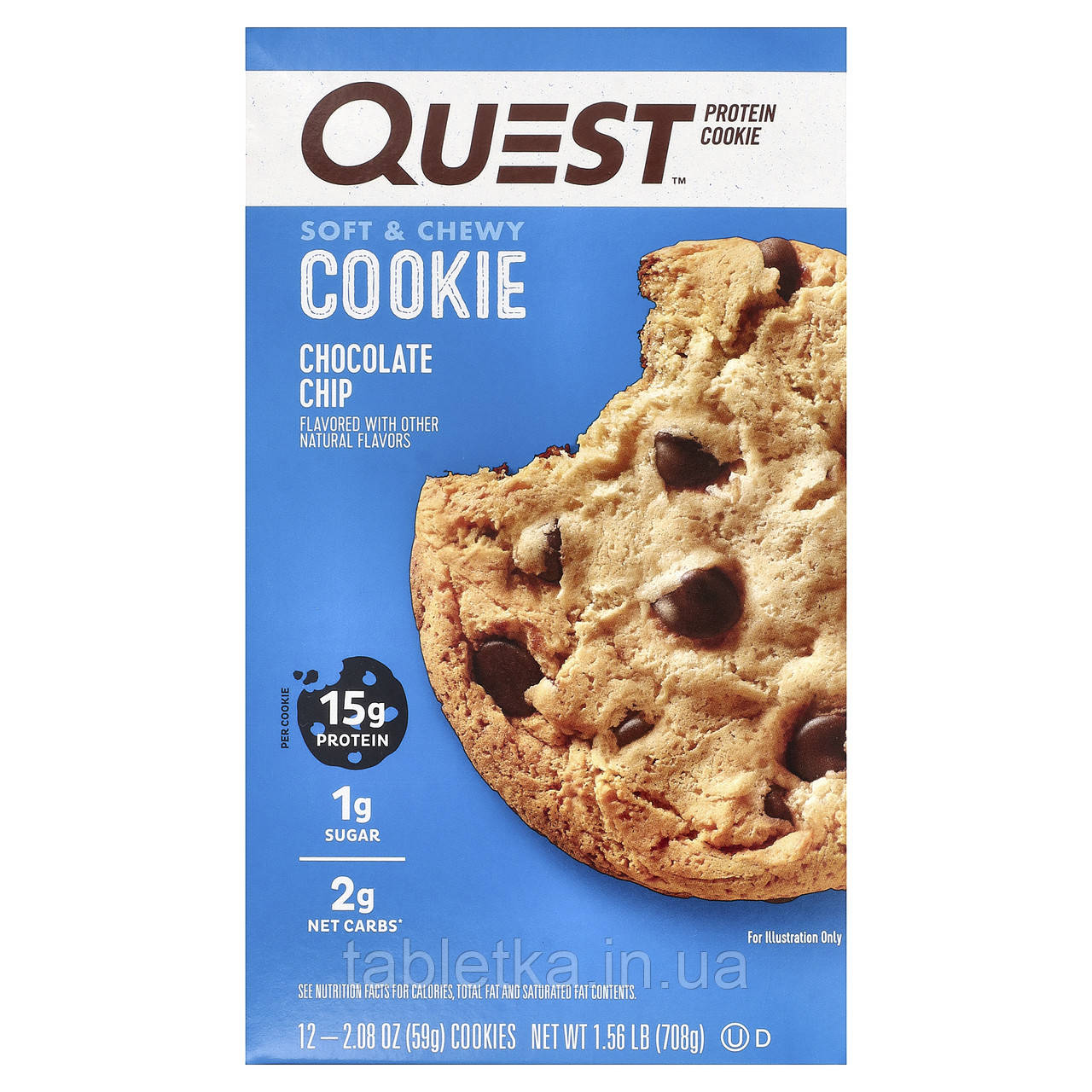 Quest Nutrition, Білкове печиво, шоколадна крихта, 12 штук, 59 г кожна Дніпро