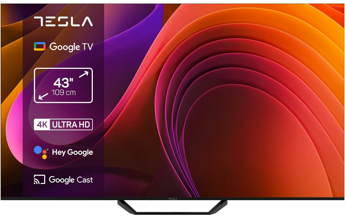 Телевізор Tesla 43" (43E655BUS), 4К Ultra HD (3840x2160), SmartTV, Dolby Vision, HDR10, Google TV