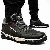 Кросівки чоловічі зимові на хутрі утеплені на білій підошві (Сгб-14чб)