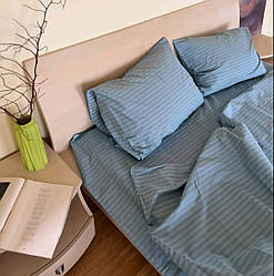 Двоспальний розмір постільна білизна бязь небесного кольору