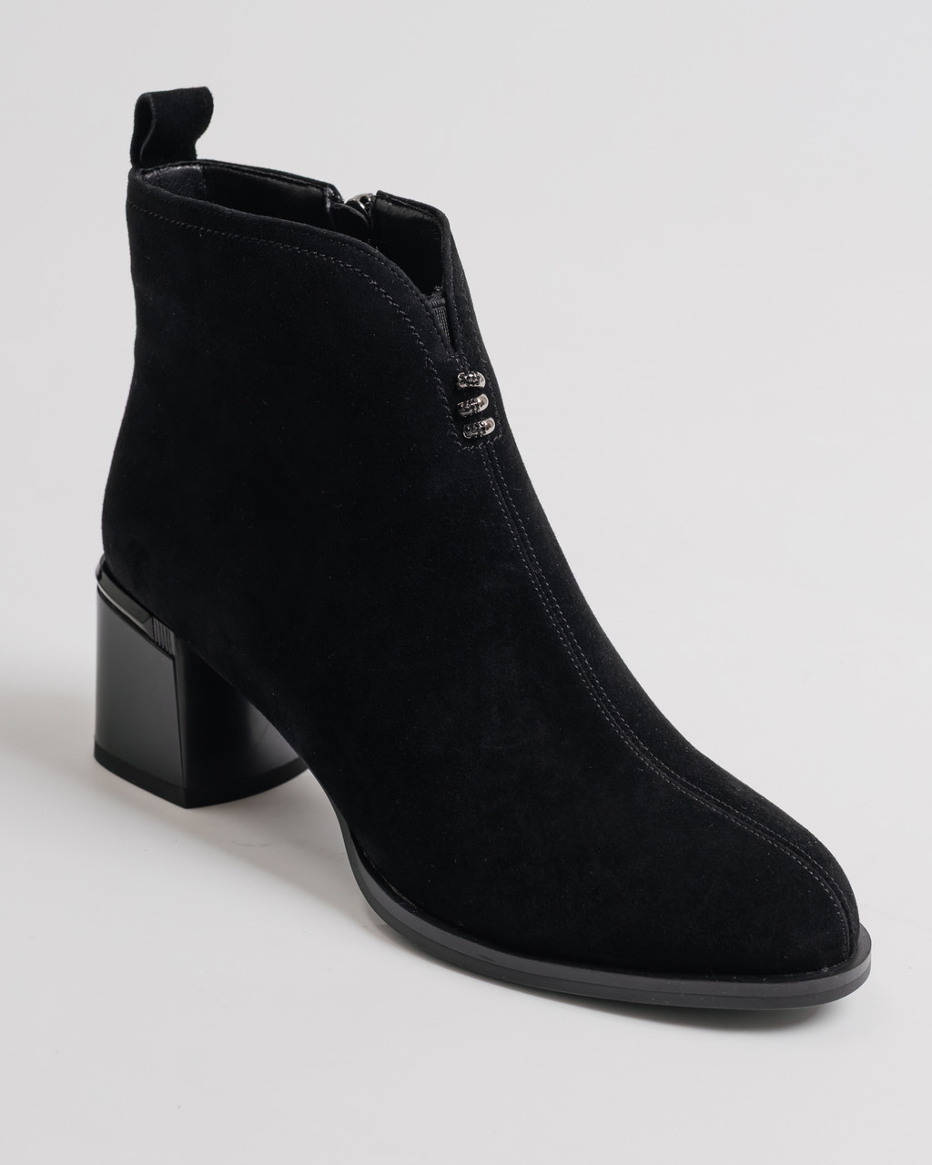 Черевики на підборах Melanda 51328 чорні замша