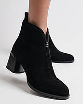 Черевики на підборах Melanda 51328 чорні замша, фото 3