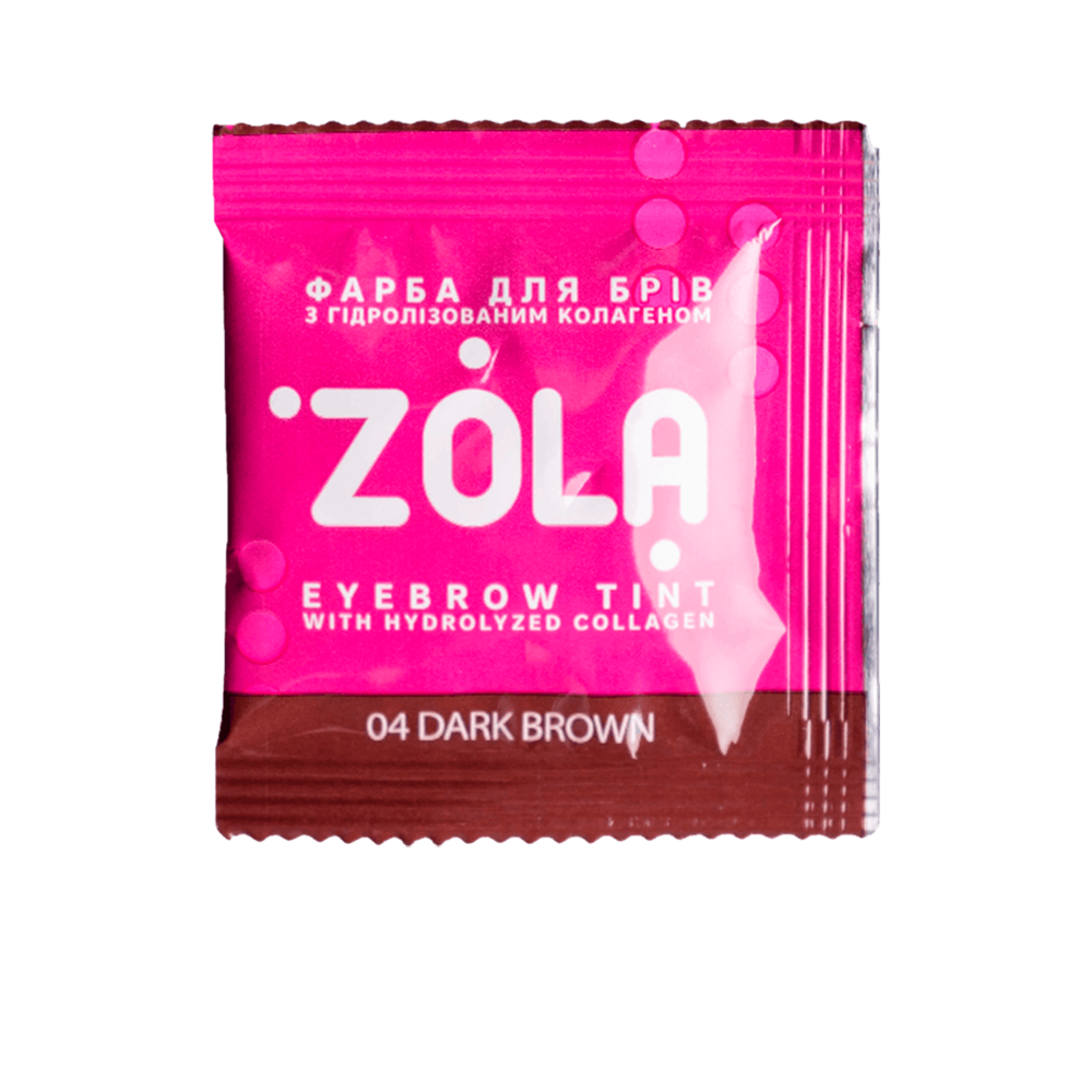 Професійна фарба для брів Zola 04 Dark Brown з колагеном у саше 5 мл + окислювач