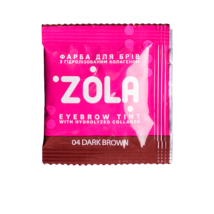 Професійна фарба для брів Zola 04 Dark Brown з колагеном у саше 5 мл + окислювач, фото 1