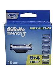 Касети для гоління Gillette Mach 3, 12шт. оригінал