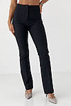 Класичні жіночі штани зі стрілками — чорний колір, 36р (є розміри), фото 2