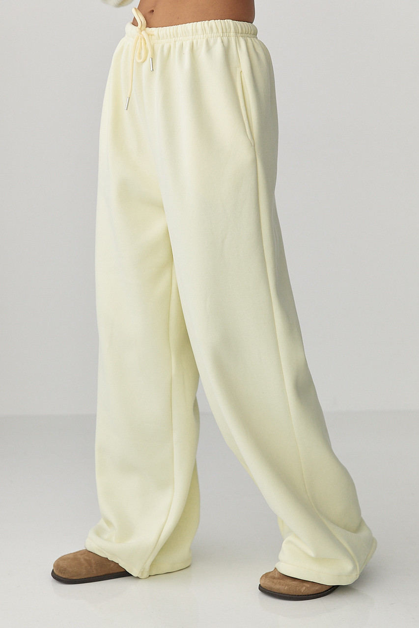 Спортивні штани з плюшевим начосом — лимонний колір, XL (є розміри), фото 1