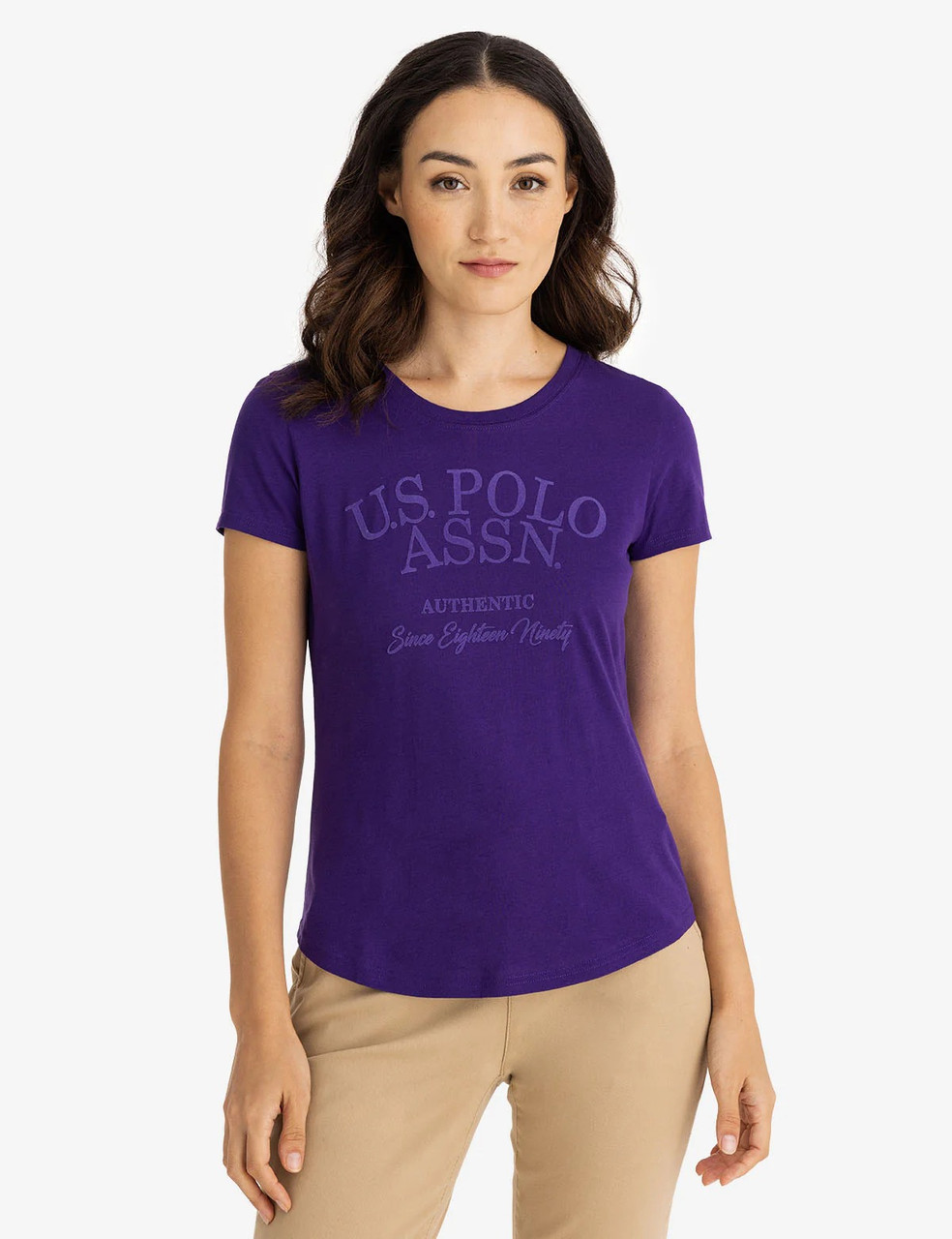 Жіноча футболка US Polo Assn з логотипом 1159843470 (Фіолетовий S), фото 1
