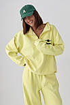 Спортивний теплий костюм з вільним світшотом і штанами — жовтий колір, ONE SIZE (є розміри), фото 3