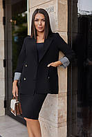 Жіночий базовий піджак на підкладці з манжетами "Lavita" | Норма і батал