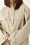 Подовжена жіноча вітрова куртка — бежевий колір, M (є розміри), фото 4