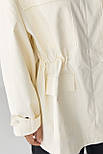 Подовжена жіноча вітрова куртка — кремовий колір, M (є розміри), фото 4