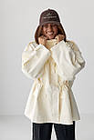 Подовжена жіноча вітрова куртка — кремовий колір, M (є розміри), фото 5