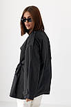 Подовжена жіноча вітрова куртка — чорний колір, M (є розміри), фото 2