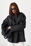 Подовжена жіноча вітрова куртка — чорний колір, M (є розміри), фото 5