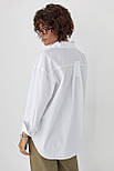 Класична однотонна сорочка з напівкруглим низом — білий колір, L (є розміри), фото 2