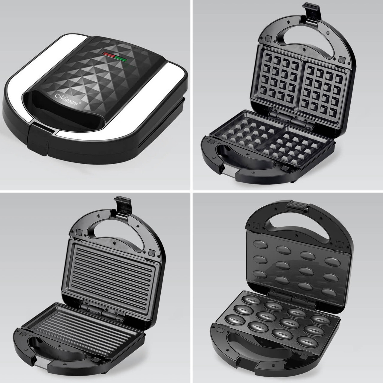 Сендвічниця-вафельниця Maestro MR-709 3 в 1 | Сендвічі, вафлі, горішки, фото 1