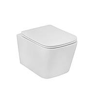 Унитаз подвесной безободковый Kroner Eifel WHI483429 TORNADO с сиденьем (KE483429WHIT) хабб