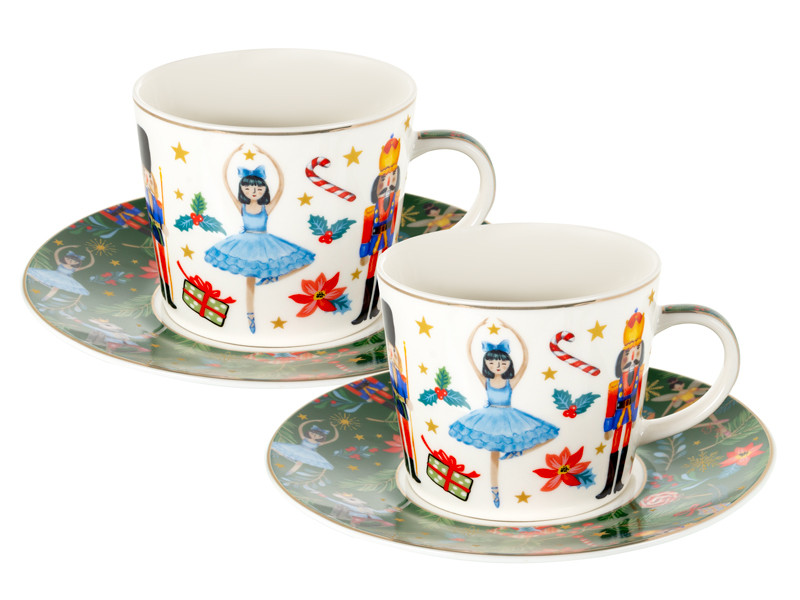 Чайний фарфоровий набір White Christmas 4 предмети 250 мл 922-100
