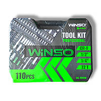 Набір інструментів Winso PRO 110 предметів (1/2", 1/4", тріскачка 72T, Cr-V)