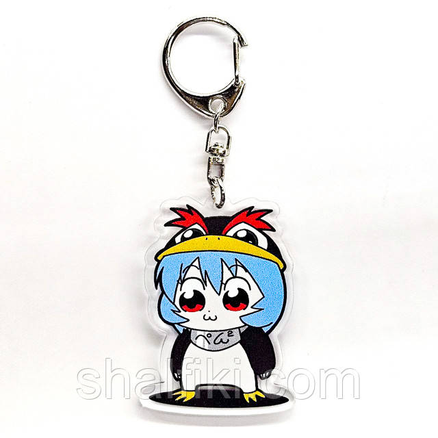 "Рей Аянамі (Євангеліон / Evangelion)" брелок акриловий двосторонній з уф-друком, фото 1