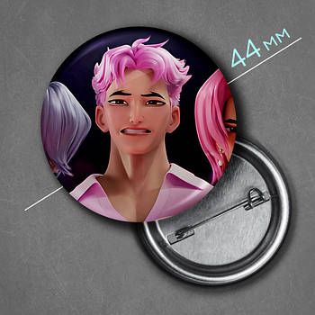 "Еббі (Кейпоп мисливиці на демонів / KPop Demon Hunters)" значок круглий на булавці Ø44 мм