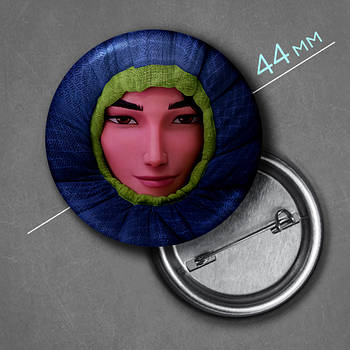 "Джіну (Кейпоп мисливиці на демонів / KPop Demon Hunters)" значок круглий на булавці Ø44 мм