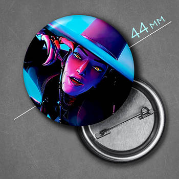 "Еббі (Кейпоп мисливиці на демонів / KPop Demon Hunters)" значок круглий на булавці Ø44 мм