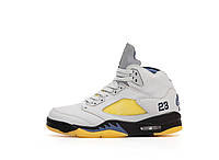 Чоловічі сірі кросівки Nike Air Jordan 5 Retro Grey Yellow Black х Джордан 41