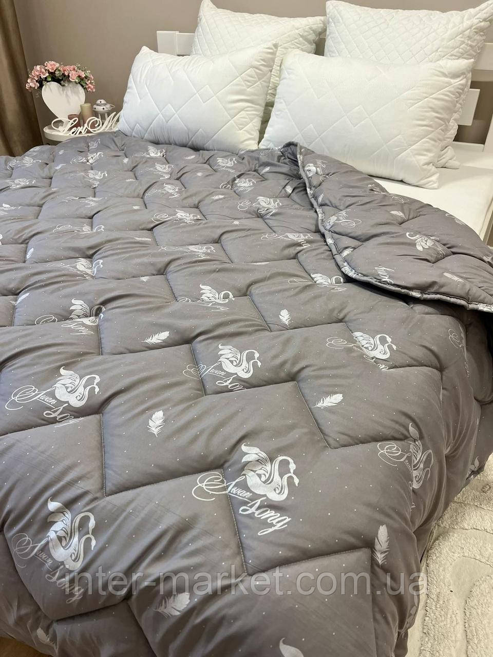 Ковдра зі штучного лебединого пуху/Ковдра экопух двоспальна/Ковдра Еко пух ЛериМакс 180*210см., фото 1