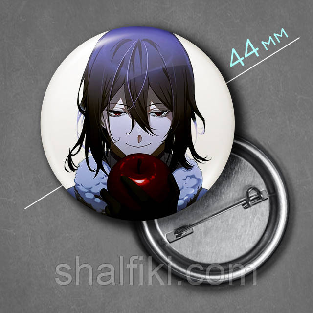 "Федір Достоєвський (Проза бродячих псів / Bungo stray dogs)" значок круглий на булавці Ø44 мм, фото 1